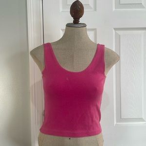 Vintage spice of life crop top sleeveless pink cotton spandex stretch women sz M